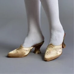American Duchess Gilded Charlotte Women's 18th Century Mules (Gold) 17 American Duchess Gilded Charlotte Women's 18th Century Mules (Gold) -StrideOne Store charlotte gold 2023 shopify 1