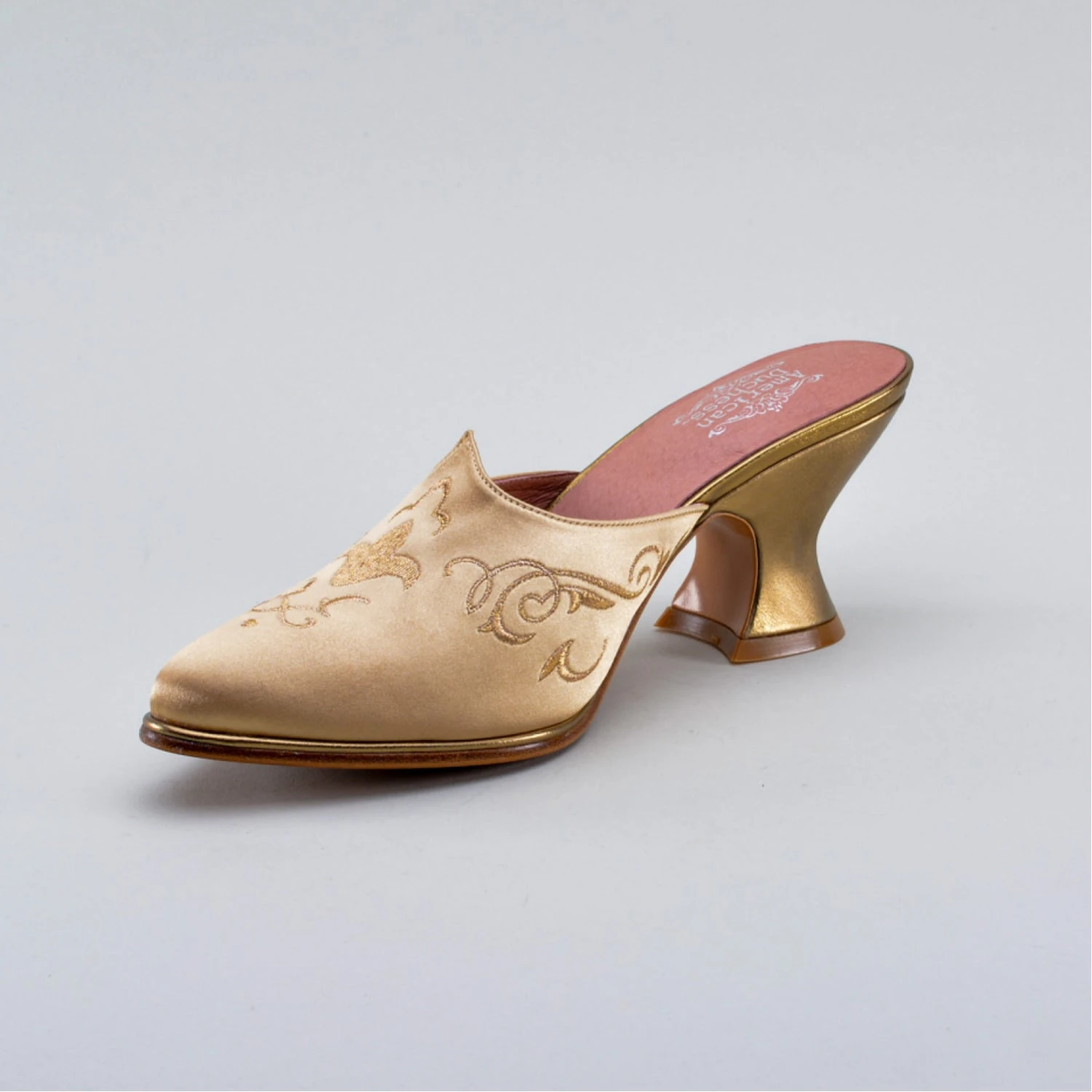 American Duchess Gilded Charlotte Women's 18th Century Mules (Gold) 13 American Duchess Gilded Charlotte Women's 18th Century Mules (Gold) - Image 11