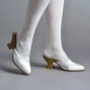 American Duchess Charlotte Women's 18th Century Mules (Ivory) 2 American Duchess Charlotte Women's 18th Century Mules (Ivory) -StrideOne Store charlotte ivory 2023 shopify