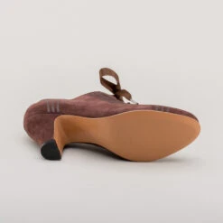 American Duchess Claremont Women's Retro Oxfords (Brown) -StrideOne Store claremont vintage suede oxfords brown 10