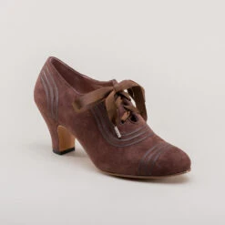 American Duchess Claremont Women's Retro Oxfords (Brown) -StrideOne Store claremont vintage suede oxfords brown 2