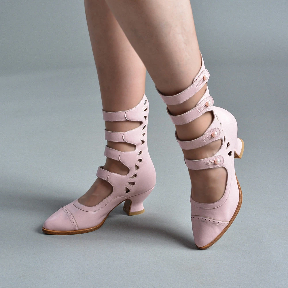 American Duchess Colette Women's Edwardian Button Boots (Pink) 4 American Duchess Colette Women's Edwardian Button Boots (Pink) - Image 2