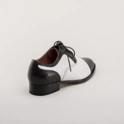 American Duchess Dandy Men's Vintage Cap Toe Oxfords (Black/White) -StrideOne Store dandy wellington cap toe oxford black white 4