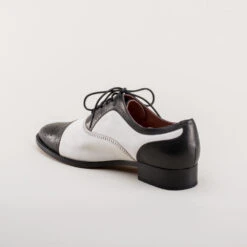 American Duchess Dandy Men's Vintage Cap Toe Oxfords (Black/White) -StrideOne Store dandy wellington cap toe oxford black white 6