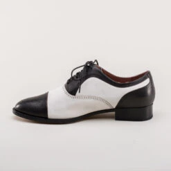 American Duchess Dandy Men's Vintage Cap Toe Oxfords (Black/White) -StrideOne Store dandy wellington cap toe oxford black white 7