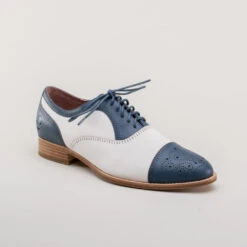 StrideOne Store -StrideOne Store dandy wellington cap toe oxford blue white 2