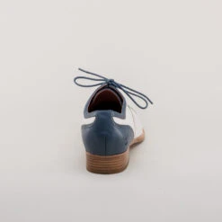 American Duchess Dandy Men's Vintage Cap Toe Oxfords (Blue/White) -StrideOne Store dandy wellington cap toe oxford blue white 5