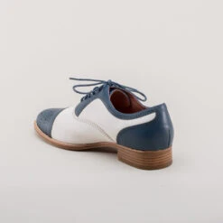 American Duchess Dandy Men's Vintage Cap Toe Oxfords (Blue/White) -StrideOne Store dandy wellington cap toe oxford blue white 6