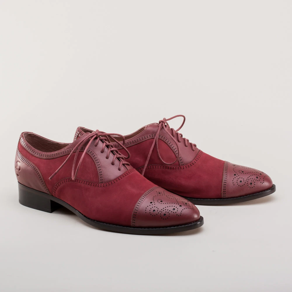 American Duchess Dandy Men's Vintage Cap Toe Oxfords (Oxblood)
