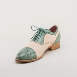American Duchess Dandy Men's Vintage Cap Toe Oxfords (Sage/Buff) -StrideOne Store dandy wellington cap toe oxford sage buff 8