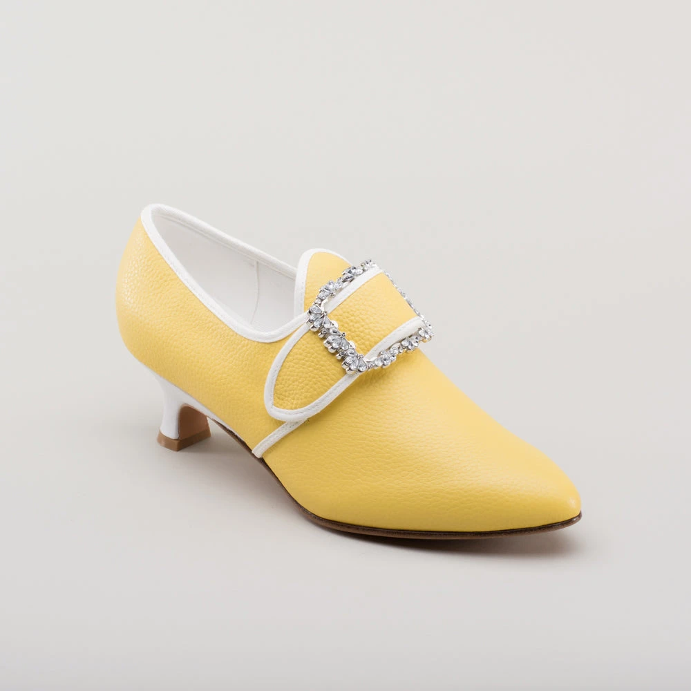 American Duchess Dunmore Women's 18th Century Shoes (Yellow/White) 4 American Duchess Dunmore Women's 18th Century Shoes (Yellow/White) - Image 2