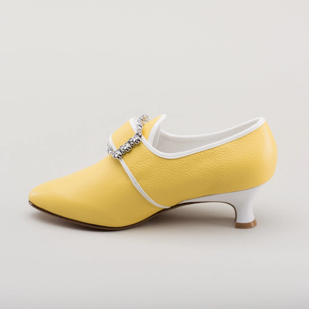 American Duchess Dunmore Women's 18th Century Shoes (Yellow/White) 9 American Duchess Dunmore Women's 18th Century Shoes (Yellow/White) - Image 7