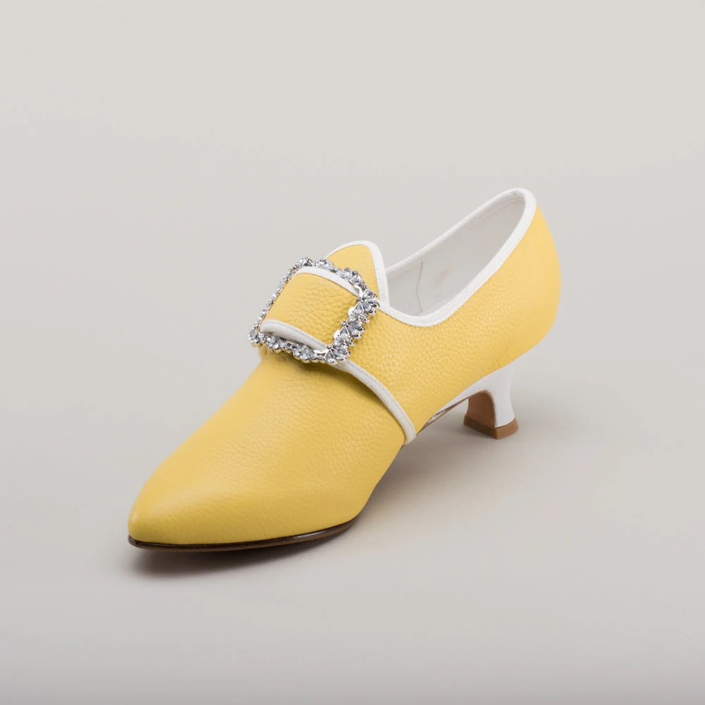 American Duchess Dunmore Women's 18th Century Shoes (Yellow/White) 10 American Duchess Dunmore Women's 18th Century Shoes (Yellow/White) - Image 8