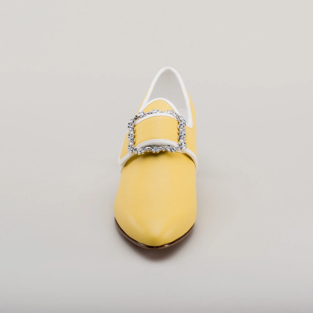 American Duchess Dunmore Women's 18th Century Shoes (Yellow/White) 11 American Duchess Dunmore Women's 18th Century Shoes (Yellow/White) - Image 9