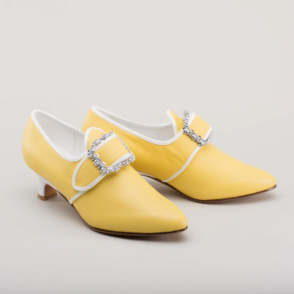American Duchess Dunmore Women's 18th Century Shoes (Yellow/White) 3 American Duchess Dunmore Women's 18th Century Shoes (Yellow/White)