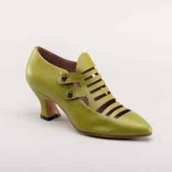 American Duchess Endora Women's Victorian Witch Shoes (Arsenic Green) -StrideOne Store endora 1890s witch shoes green 2