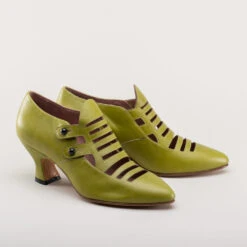 American Duchess Endora Women's Victorian Witch Shoes (Arsenic Green) -StrideOne Store endora 1890s witch shoes green