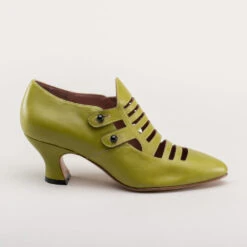 American Duchess Endora Women's Victorian Witch Shoes (Arsenic Green) -StrideOne Store endora 1890s witch shoes green 3