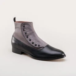 StrideOne Store -StrideOne Store frederick mens edwardian button boot grey black 2