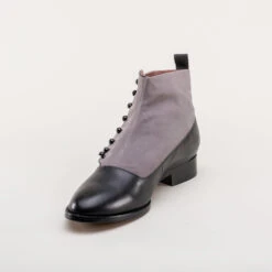 American Duchess Frederick Men's Vintage Button Boots (Grey/Black) -StrideOne Store frederick mens edwardian button boot grey black 8