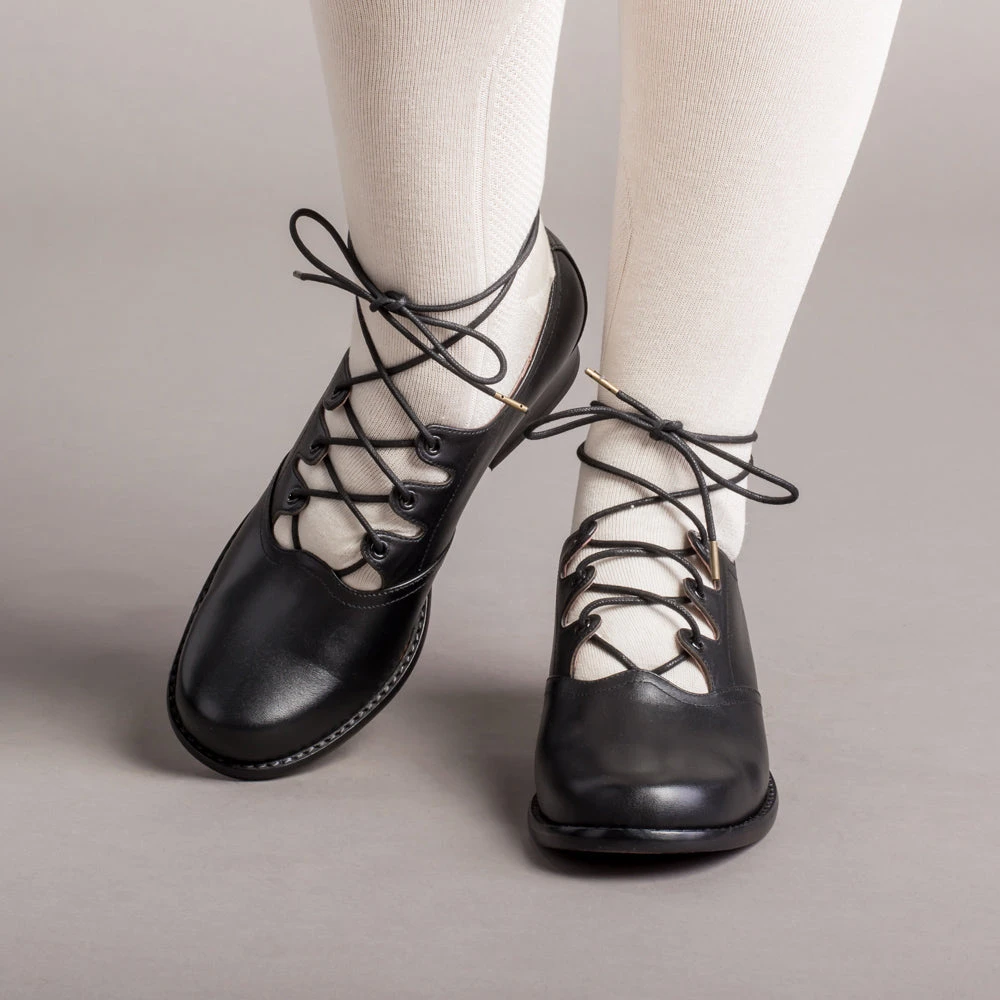 American Duchess Ghillie Vintage Lace-Up Shoes (Black) 7 American Duchess Ghillie Vintage Lace-Up Shoes (Black) - Image 5