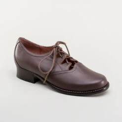 American Duchess Ghillie Vintage Lace-Up Shoes (Brown) -StrideOne Store ghillie 1940s shoes brown 2