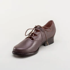 American Duchess Ghillie Vintage Lace-Up Shoes (Brown) -StrideOne Store ghillie 1940s shoes brown 8