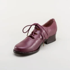 American Duchess Ghillie Vintage Lace-Up Shoes (Merlot) -StrideOne Store ghillie 1940s shoes merlot 8