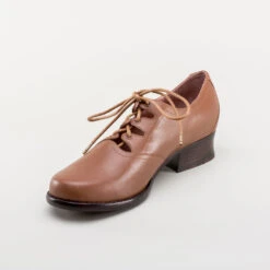 American Duchess Ghillie Vintage Lace-Up Shoes (Tan) -StrideOne Store ghillie 1940s shoes tan 8