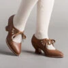 American Duchess Gibson Women's Edwardian Leather Shoes (Tan) 1 American Duchess Gibson Women's Edwardian Leather Shoes (Tan) -StrideOne Store gibson edwardian shoes tan c of