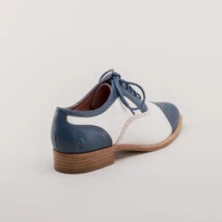 American Duchess Gladys Women's Vintage Cap Toe Oxfords (Blue/White) 23 American Duchess Gladys Women's Vintage Cap Toe Oxfords (Blue/White) -StrideOne Store gladys vintage cap toe oxford dandy wellington blue white 4