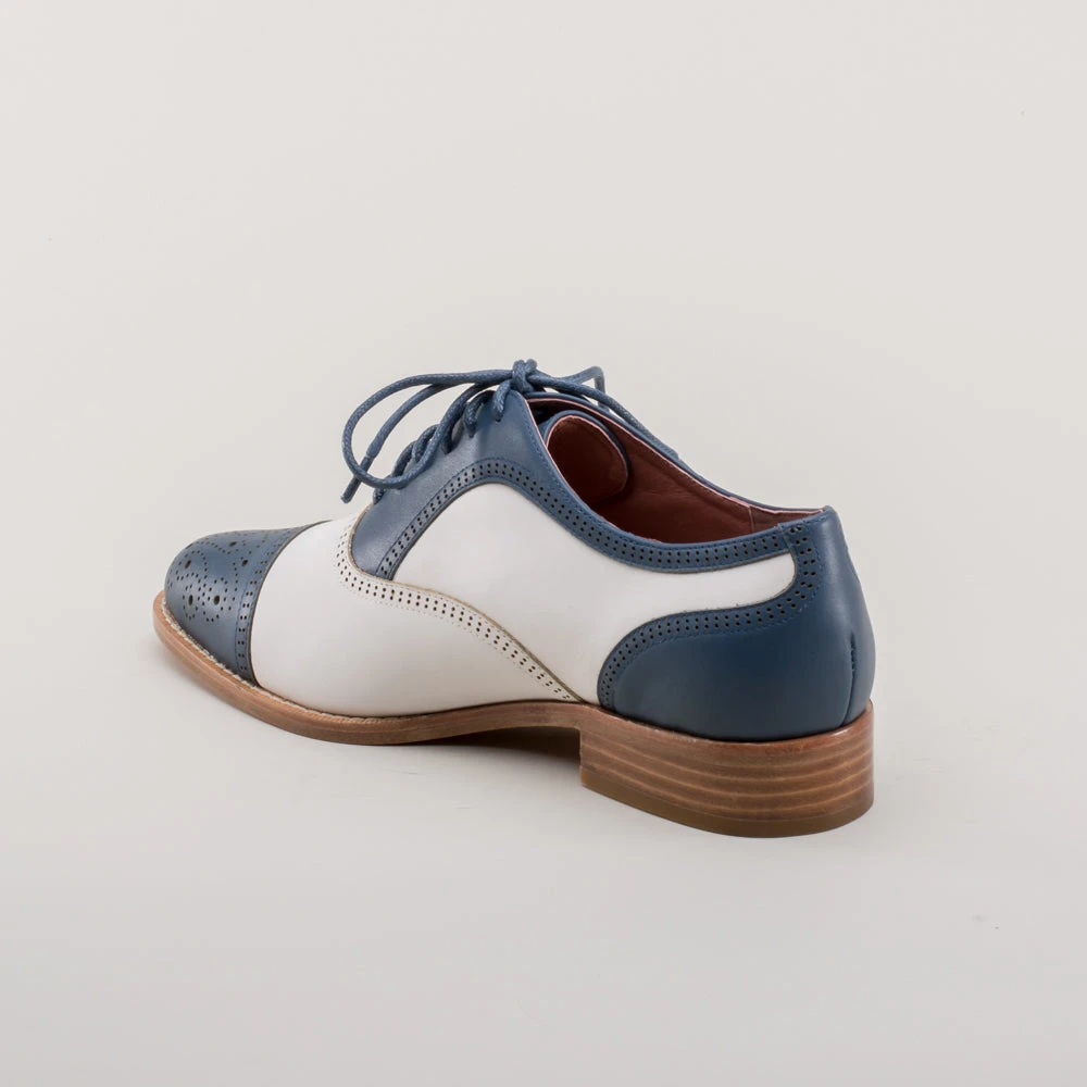 American Duchess Gladys Women's Vintage Cap Toe Oxfords (Blue/White) 11 American Duchess Gladys Women's Vintage Cap Toe Oxfords (Blue/White) - Image 9
