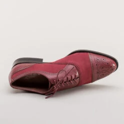 American Duchess Gladys Women's Vintage Cap Toe Oxfords (Oxblood) 20 American Duchess Gladys Women's Vintage Cap Toe Oxfords (Oxblood) -StrideOne Store gladys vintage cap toe oxford dandy wellington oxblood 11