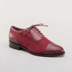 American Duchess Gladys Women's Vintage Cap Toe Oxfords (Oxblood) 22 American Duchess Gladys Women's Vintage Cap Toe Oxfords (Oxblood) -StrideOne Store gladys vintage cap toe oxford dandy wellington oxblood 2