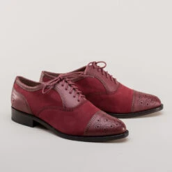 American Duchess Gladys Women's Vintage Cap Toe Oxfords (Oxblood) 21 American Duchess Gladys Women's Vintage Cap Toe Oxfords (Oxblood) -StrideOne Store gladys vintage cap toe oxford dandy wellington oxblood