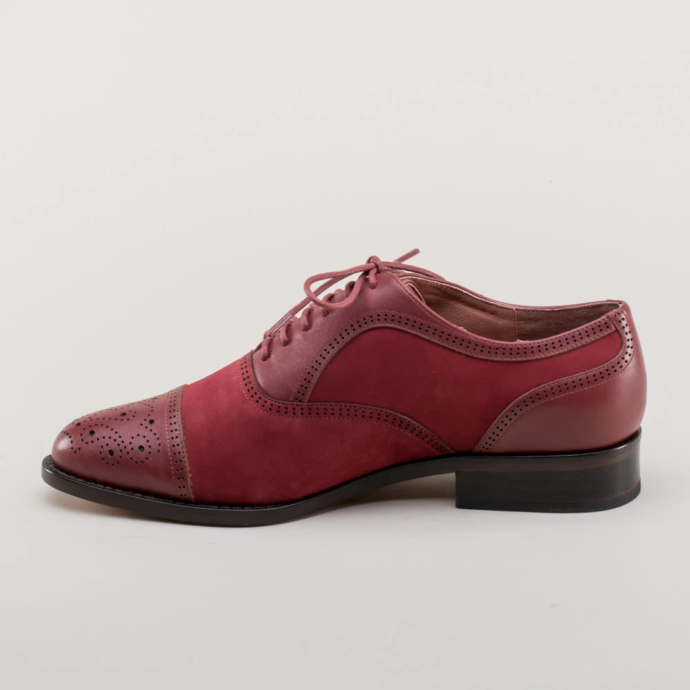 American Duchess Gladys Women's Vintage Cap Toe Oxfords (Oxblood) 13 American Duchess Gladys Women's Vintage Cap Toe Oxfords (Oxblood) - Image 11