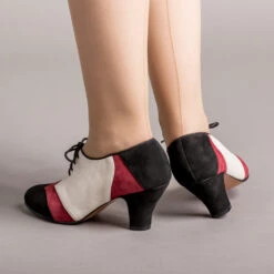 American Duchess Karolina Women's Retro Oxfords (Black/Oxblood/Ivory) -StrideOne Store karolina vintage oxfords black oxblood ivory of 3