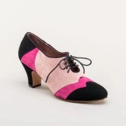 American Duchess Karolina Women's Retro Oxfords (Pink/Black) -StrideOne Store karolina vintage oxfords black pink w 2