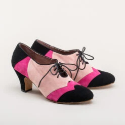 American Duchess Karolina Women's Retro Oxfords (Pink/Black) -StrideOne Store karolina vintage oxfords black pink w