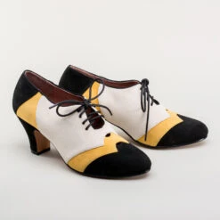 American Duchess Karolina Women's Retro Oxfords (Black/Yellow/Ivory) 20 American Duchess Karolina Women's Retro Oxfords (Black/Yellow/Ivory) -StrideOne Store karolina vintage oxfords black yellow ivory