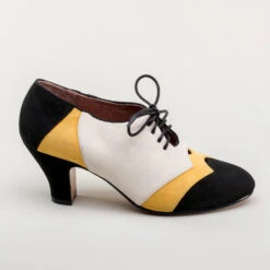American Duchess Karolina Women's Retro Oxfords (Black/Yellow/Ivory) 22 American Duchess Karolina Women's Retro Oxfords (Black/Yellow/Ivory) -StrideOne Store karolina vintage oxfords black yellow ivory 3