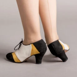 American Duchess Karolina Women's Retro Oxfords (Black/Yellow/Ivory) 19 American Duchess Karolina Women's Retro Oxfords (Black/Yellow/Ivory) -StrideOne Store karolina vintage oxfords black yellow ivory of 3