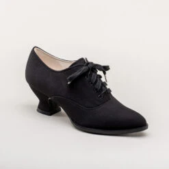 American Duchess Kedwardian Women's Sporting Oxfords (Black) -StrideOne Store kedwardian vintage tennis shoes black 2