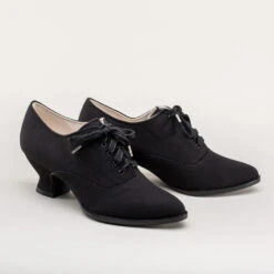 American Duchess Kedwardian Women's Sporting Oxfords (Black) -StrideOne Store kedwardian vintage tennis shoes black