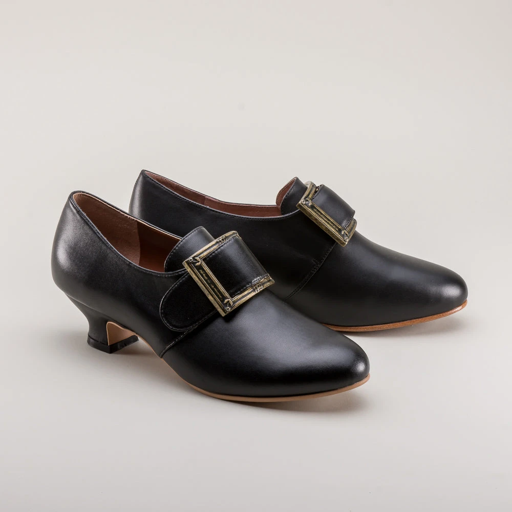 American Duchess Kensington Women's 18th Century Shoes Wide (Black) 4 American Duchess Kensington Women's 18th Century Shoes Wide (Black) - Image 2