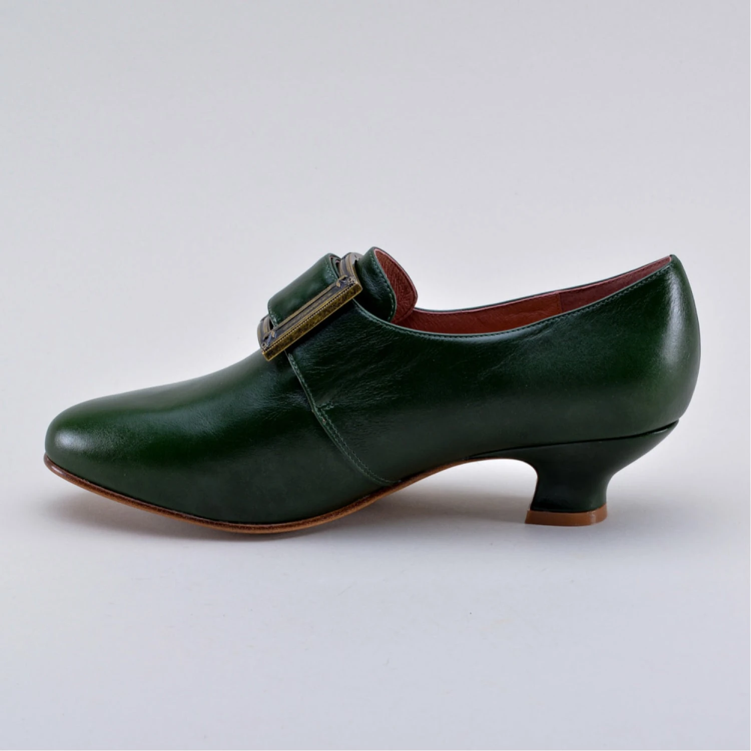 American Duchess Kensington Women's 18th Century Leather Shoes (Forest Green) 16 American Duchess Kensington Women's 18th Century Leather Shoes (Forest Green) - Image 14