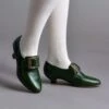 American Duchess Kensington Women's 18th Century Shoes Wide (Forest Green)