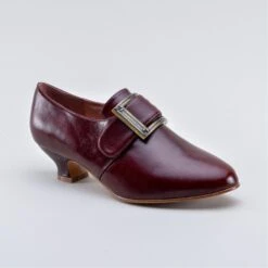 American Duchess Kensington Women's 18th Century Leather Shoes (Bordeaux) -StrideOne Store kensington oxblood 2023 shopify 5