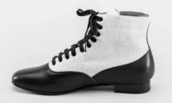 American Duchess Larkspur Women's Wool/Leather Lace-Up Boots (Grey/Black) -StrideOne Store larkspur grey black label no display