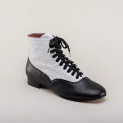 American Duchess Larkspur Women's Wool/Leather Lace-Up Boots (Grey/Black) -StrideOne Store larkspur womens wool leather lace up boots grey black 2